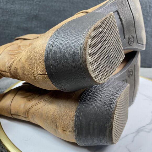 Arizona Jeans Maz Mindy Ankle Cowboy Cowgirl Boots Brown Women's Size 8.5 EUC - Picture 8 of 9